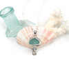 Aqua Azure Sea Glass and Aquamarine Swirl Necklace