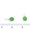 Green Round Sea Glass Single Bezel Earring on ruler for size reference. 