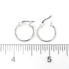 Sterling Silver Small Hoop Earrings - 15mm on ruler for size reference. 