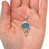 Aqua Allure Sea Glass and Aquamarine Swirl Necklace on model for color reference. 