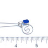 Sea Glass Wave Necklace on ruler for size reference