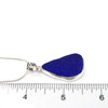 Cobalt Triangle Sea Glass Single Bezel Necklace on ruler for size reference