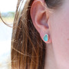 Sea Glass Small Post Earrings on model for color reference