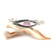 Lilac Sea Glass Hammered Cuff Bracelet