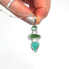 Tropical Turquoise and Green Ultra Rare Sea Glass Three Tier Necklace close up for detail