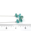 Aqua Ombre Sea Glass 5 Stone Beaded Necklace 16"-18" Length on ruler for size reference