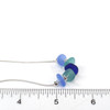 Beautiful Blues Sea Glass 5 Stone Necklace - 16" - 18" Length on ruler for size reference. 