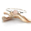 Peachy Pink Sea Glass Bangle Hinge Bracelet