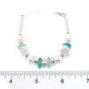 Sky Sea Glass and Pearl Beaded Bracelet on ruler for size reference.