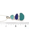 Aqua and Cobalt Sea Glass Three Tier Ultramod Necklace on ruler for size reference