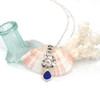 Cobalt Midnight Sea Glass and Silver Nautilus Necklace  Cobalt Midnight Sea Glass and Silver Nautilus Necklace