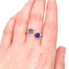 Cobalt and Cornflower Perfect Circle Sea Glass Bypass Ring - Size 9 on model for color reference. 