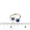 Cobalt and Cornflower Perfect Circle Sea Glass Bypass Ring - Size 9 on ruler for size reference. 