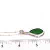Green Sea Glass Nautical Twist Necklace on ruler for size reference. 
