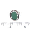 Olive Sea Glass Double Bezel Ring - Size 9 on ruler for size reference. 