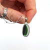 Green Palm Leaf Ultra Rare Sea Glass Single Bezel Necklace held for details