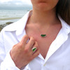 Sea Glass Horizon Necklace on model for color reference