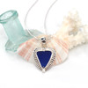 Cobalt Triangle Sea Glass Rising Sun Necklace