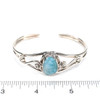 Larimar Ocean Swirl Cuff Bracelet on ruler for size reference. 
