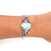 Larimar Ocean Swirl Cuff Bracelet on model for color reference. 