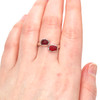 Red Ember Sea Glass Bypass Ring -  Size 9 on model for color reference. 