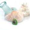 Green Small Sand Dollar Sea Glass Charm Necklace