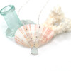 Seafoam Drop Sea Glass Bezel Wrap Charm Necklace