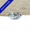 TIDAL WAVE SEA GLASS ENGAGEMENT RING