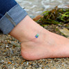 3 Stone Sea Glass Anklet on model for color reference