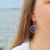 Sea Glass Karma Bezel Wrap Earrings worn by model for color reference