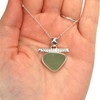 Seafoam Sea Glass Toggle Bar Necklace on model for color reference. 