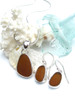 Amber Sea Glass Necklace and Earrings Set