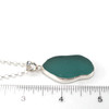 Aqua Oasis Sea Glass Single Bezel Necklace on ruler for size reference