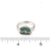 Olive Sea Glass Wave Ring on ruler for size reference. 