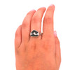 Olive Sea Glass Wave Ring on model for color reference. 