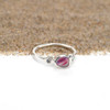 Pink Delight Ultra Rare Sea Glass and Diamond Sterling Silver Nova Ring side view