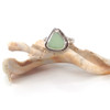 Seafoam Milk Glass Sea Glass Double Bezel Split Band Ring - Size 9