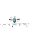Aqua Bright Sea Glass and Aquamarine 5 Stone Ring - Size 9 on ruler for size reference. 