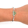 Seafoam Sea Glass Wave Bracelet on model for color reference. 