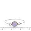 Purple Lilac Sea Glass Nest Hinge Bangle Bracelet on ruler for size reference.