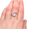 White Opalescent Sea Glass Serenity Ring - Size 9 on model for color reference. 