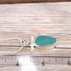 Insta Sale Aqua Oval Sea Glass Toggle Bar Necklace - MM on ruler for size reference. 