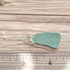 Insta Sale Aqua Seafoam Triangle Sea Glass Stonehenge Necklace - MM on ruler for size reference. 