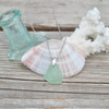Seafoam Sea Glass Simple Drop Necklace on 18" chain - Slightly Damaged 