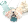 Aqua Cloud and Rainbow Sea Glass Necklace