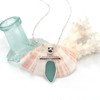 Aqua Oval Sea Glass Toggle Bar Necklace