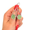 Seafoam Bright Sea Glass Lunar Drop Earrings on model for color reference. 
