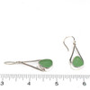 Seafoam Bright Sea Glass Lunar Drop Earrings on ruler for size reference. 