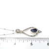 Cobalt Ocean Deep Ultra Rare Sea Glass Trinity Drop Necklace on ruler for size reference