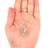 Pink Sea Glass Wave Necklace on model for color reference. 